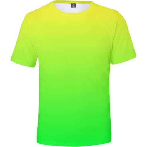 Neon T-Shirt Men/Women Summer green T shirt Boy/Girl Solid Colour Tops Rainbow Streetwear Tee Colourful 3D Printed Kids shirt