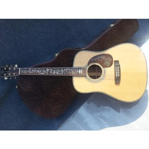 2018 New + Factory + deluxe acoustic guitar OEM acoustic electric guitar super deluxe abalone acoustic guitar AAA solid spruce