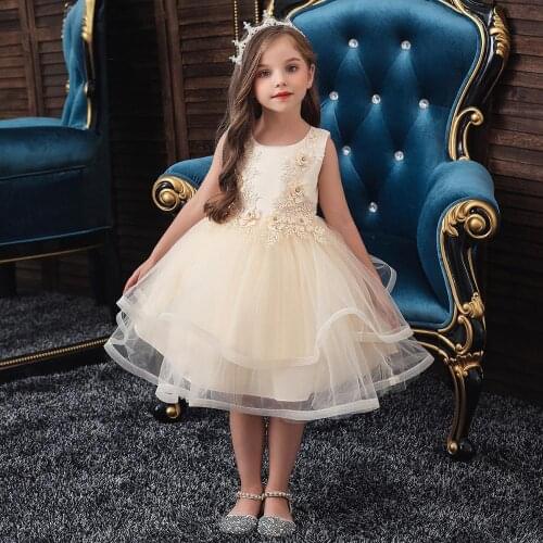 Popodion Girls Party Dress Flower Girl Dresses Ball Gown Girls Dress Girls Dresses for Party and Wedding FGD10121