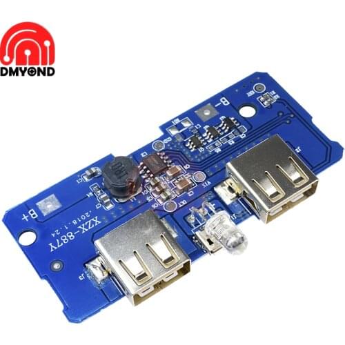 DC 5V 2A Power Bank Charger Charging Circuit Module Step Up Board Boost Power Supply Module 2A Dual USB Two USB Output 1A Input