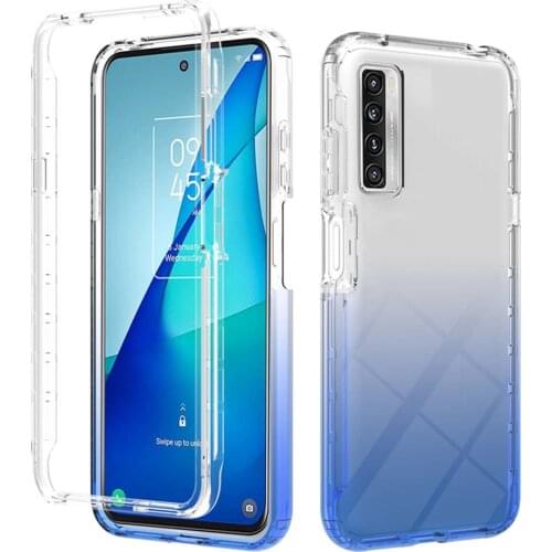 For TCL 20 Lite Plus 2021 Shockproof Gradient Bumper Back Panel Phone Cover for TCL 20L 20L Plus Crystal Case TCL 20L 20 L Funda