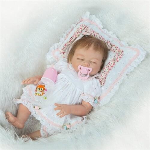 20'' bebe alive reborn bonecas handmade Lifelike Reborn Baby Doll Girls Full Body Silicone vinly with Pacifier child gift