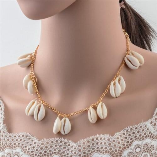 Natural Shell Beads Handmade Hawaii Beach Choker Adjustable for Girls Ladies