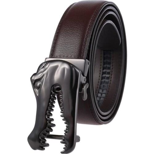 Fashion Automatic Belt Adjustable Ratchet Dress Belt New Mens Leather Ratchet Dress Belt with Automatic Sliding Buckle