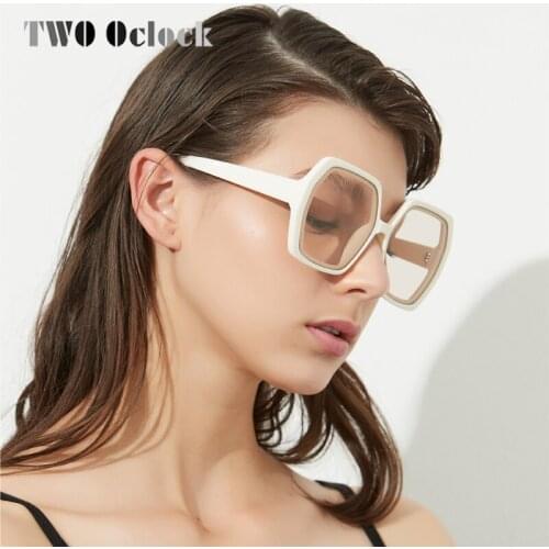 TWO Oclock Hexagon Sunglasses Women Oversized Big Frame Sun Glasses Luxury Brand Designer Shades Cloud 2020 W19013