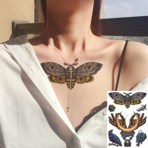 Waterproof Temporary Tattoo Sticker Skull Butterfly Fish Locked Hand Moon Knife Flash Tatoo Fake Tatto for Men Women