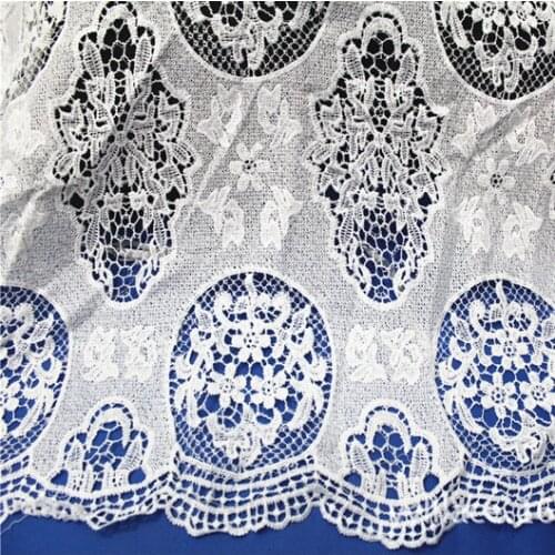 #Top Grade African French Lace Fabric High Quality African Cord Tulle Lace Water Soluble Guipure Lace Fabric for Party Dress