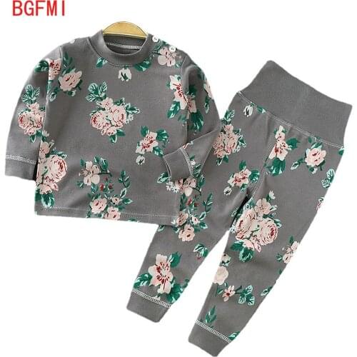 0-7Y Spring Autumn Winter Cotton Soft Breathable Cartoons Underwear Pajamas + Pajama pants 2 pcs set Homewear for Boys and Girls