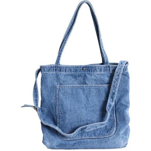 Female Denim Bags Satchels Denim Women Shoulder Handbag Large Shopping Bag Student School Bags for teenage Girls Wholesale