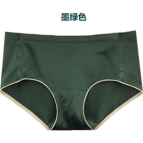 Women Sport Panties Silk Satin Underwear Seamless Mid Waist Briefs Femme Comfort Underpants Soft Solid Lady Sexy Lingerie Panty