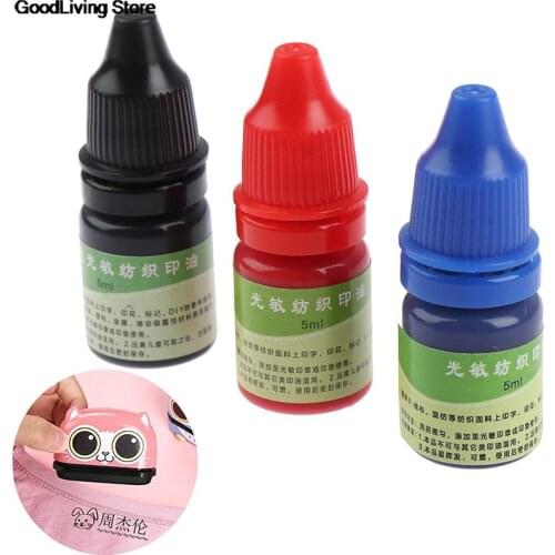 1PC 5ml Ink Textile Clothes Waterproof Ink Special Ink For Students Children Name Stamp Printing On Clothing Wash Not Fade