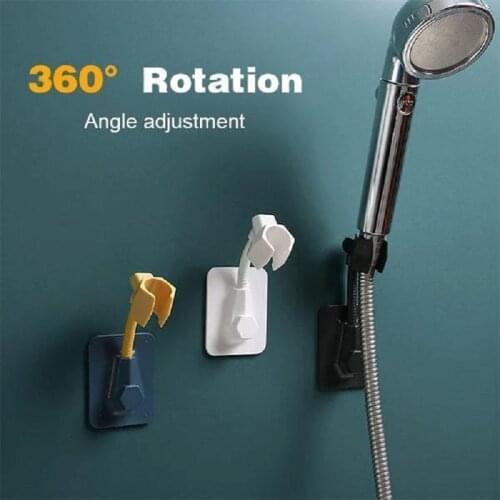 1Pcs Universal Adjustable Shower Bracket 360 Degree Angle Adjustment Easy To Install Punch-Free Shower Bracket For Bathroom