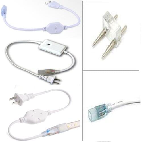 100set best price Accessory kit LED strip driver power cable US/EU Plug, Connctor,p use for 110V 220V 5050 LED Strip End ca