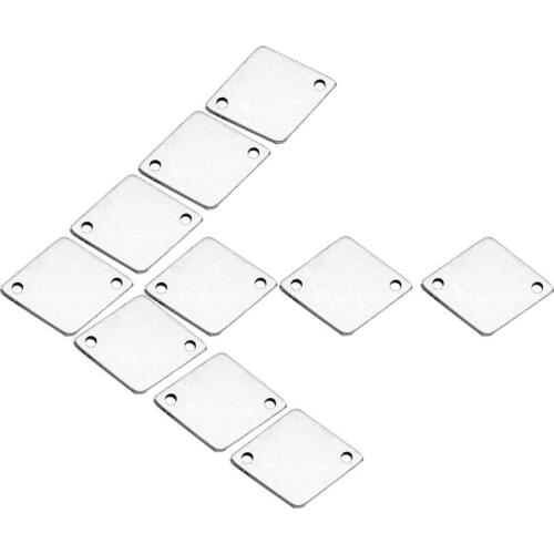 100pcs Smooth Surface Stainless Steel Rhombus Stamping Blank Tag Links For Jewelry Making Neckalce Connectors DIY