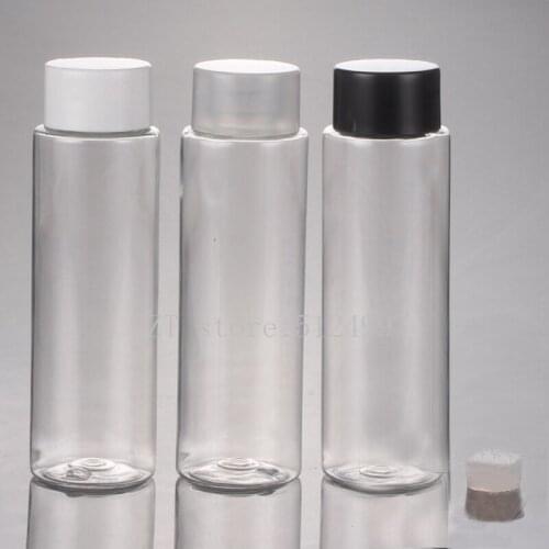 150ml 30/50pcs/lot Plastic Clear Empty Cosmetic Double Lid Bottles Round Shoulders Liquid Container Travel Cosmetic Packaging