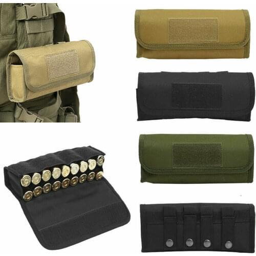 18 Round Tactical Shell Holder Ammo Bag Hunting Shooting Military Molle Waist Bag 12/20 Gauge Shotgun Cartridges Bullet Pouch