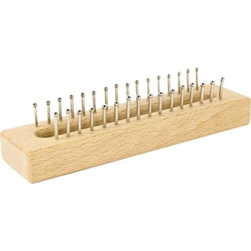 32 Pins Wooden Knitting Loom Board Hook Kit Needle DIY Craft Sock Weaving Tool H58C