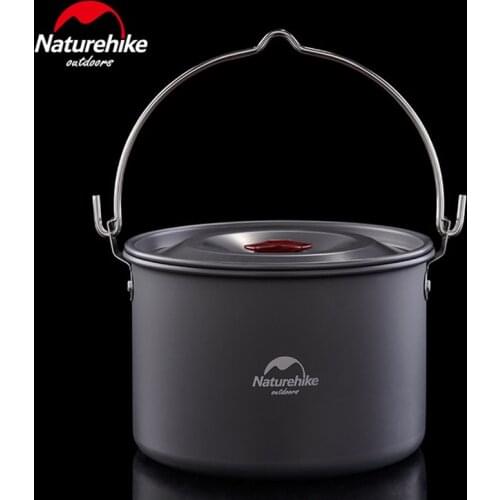 4 Liter Camping Cookware Backpacking Gear Hiking Outdoors Cooking Equipment Lightweight Pot Pan For 4-6 People Picnic BBQ