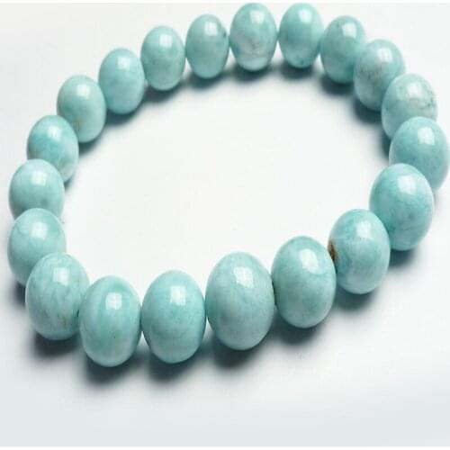 9mm Natural Larimar Bracelets For Women Female Stretch Crystal Round Bead Natural Stone Bracelet Drop Shipping