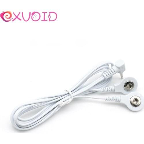 EXVOID Electric Shock Accessories 2 Button Connector Wire Conversion Cable Electro Stimulation Orgasm Therapy Massager