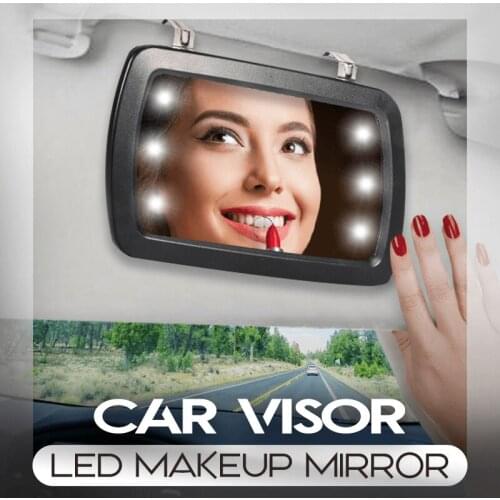 Car Led Makeup Mirror Car Sun Visor High-Definition Interior Mirror Car With Finger Touch Switch Universal Mirror AC889