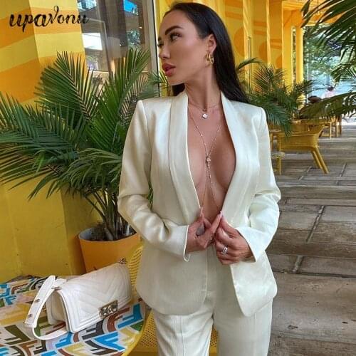 Free Shipping High Quality Elegant Blazer Suit Womens Office Shawl Collar Long Sleeve Blazer & Pants Two-piece Fashion New 2021