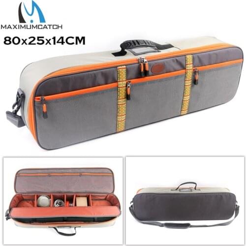 Maximumcatch Fishing Travel Case Adjustable Waterproof Fly Fishing Bag Sling Bag Fishing Pack 80x25x14cm