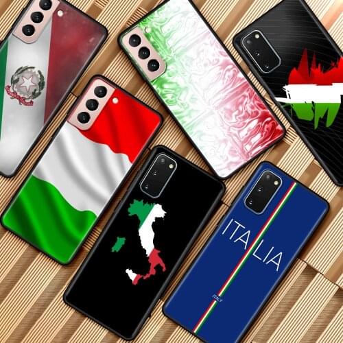 Black Soft Cover for Samsung Galaxy S20 FE S21 Ultra S10 Plus S9 S8 S10e A51 A71 S7 Silicone Phone Case Italy Flag Funda Shell