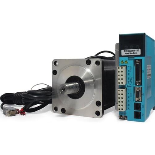 JMC AC220V 130 Digital display closed loop motor driver kit 130HSE50N 50N.M 1000rpm + 3HSS2208H With encoder servo stepper drive