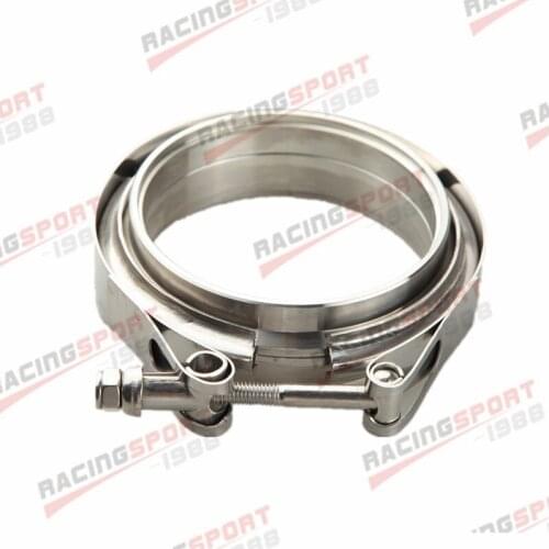 CNC Stainless Steel 3.5" Self Aligning Male/ Female V-Band Flange & SS Clamp Kit