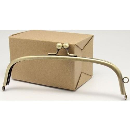 E122 18cm arch Bronze no hole purse frame ball clasp One sided ring DIY coin purse Kiss lock bag accessories