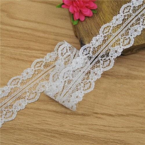 26mm Polyester Lace Trim White Fabric Sewing Accessories Cloth Wedding Dress Decoration Ribbon Craft Supplies 300yards L651-2
