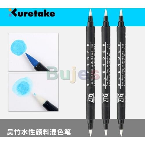 Kuretake ZIG TC-9000 Memory System - Double Ended Calligraphy,For Gradient color Blending Watorbased Colorless transparent Ink