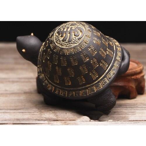 Cute purple clay tea Pet Tortoise creative yixing zisha tea pot lid holder for teatray teaboard tearoom Decoration Handcrafts