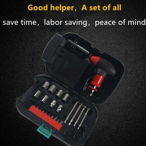 24PCS Multi-function Auto Car Repair Tool Socket Ratchet Wrench Screwdriver With Light Emergency Tool Box Hot