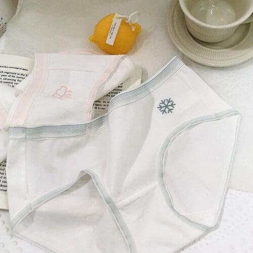 Fashion Cotton Students Panties Lingerie Soft Breathable Mid Rise Underpants Underwear Seamless Comfortable Print Briefs Female