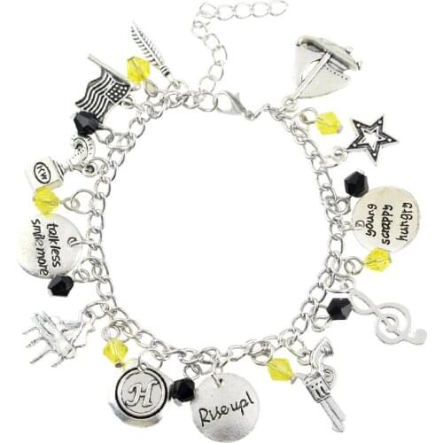 Music Ha milton Hamilton Broadway Musical "Rise up"Star,Gun,Music Symbol,Leaf Bracelet & Bangles wristlet JEWELRY Dropshipping