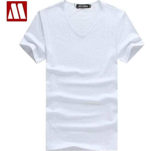 MYDBSH 2021 New Fashion Brand Men Clothes Solid Color Short Sleeve Slim Fit T Shirt Men Cotton T-Shirt Casual T Shirts x-large