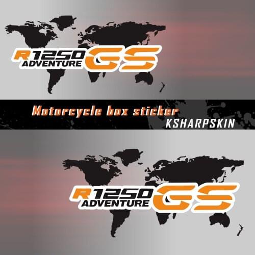 For BMW R1250GS r 1250 gs Stickers Motorcycle Tail Top Side Box Cases Panniers Luggage Aluminium Adventure world map decals
