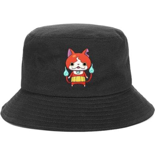 Anime Yo-kai Watch Bucket Hat teenager Outdoor Summer Hip Hop Cap unisex Streetwear Chapeau Caps Fisherman Caps