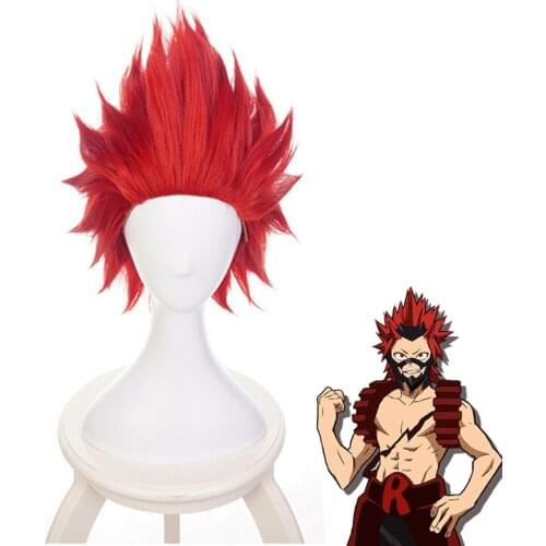 Anime My Hero Academia Kirishima Eijiro Short Red Cosplay Wig Boku no Hero Academia Synthetic Hair Perucas