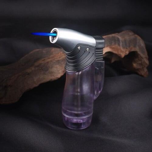 Gift For Men-Blue Flame Torch Windproof Turbo Visible Gas Portable Lighter Cigar Tube Tobacco Pipes Accessories