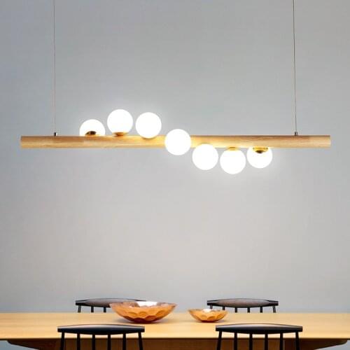 Restaurant Light Lamp Hanging Lamps Lights For Dining Room Nordic Wood Modern Pendant Light Dining kitchen Island Lighting