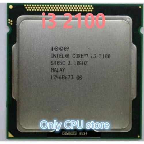 Free shipping original Core i3 2100 3.1GHz 3M Dual Core Four threads desktop processors Computer CPU Socket LGA 1155 pin