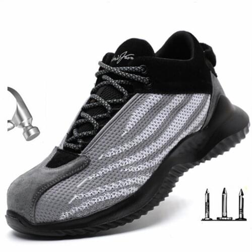 Luxury Brand Men Designer Boots Steel Toe Cap Work Safety Shoes Thick Bottom Breathable Indestructible Shoes for Men