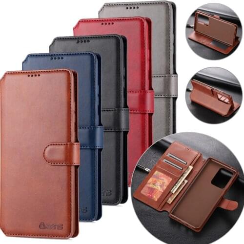 Luxury Leather Wallet Case For Samsung Galaxy S20 S20 ultra S10 S9 S8 Note 10 9 8 Plus 5G Flip Card Slots Cover Soft TPU Funda