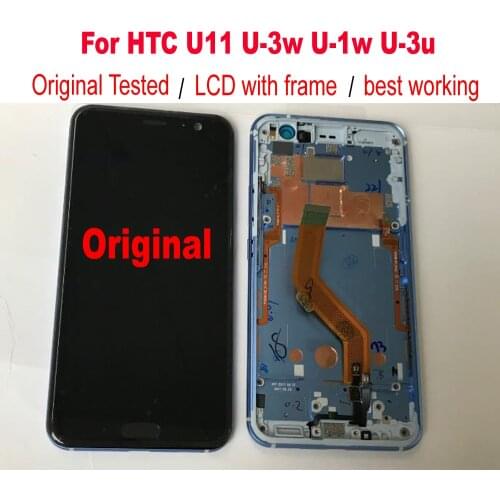 Original Good Working For HTC U11 U-3w U-1w U-3u LCD Display Touch Screen Digitizer Assembly with Frame Mobile Sensor Parts