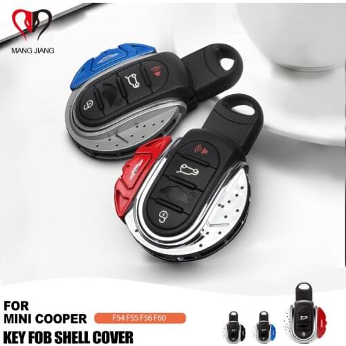 Smart Key Fob Case For Mini Cooper F54 F55 F56 F57 F60 Countryman Red JCW Cover Chain Metal Plating Shell Disk Shape Decoration