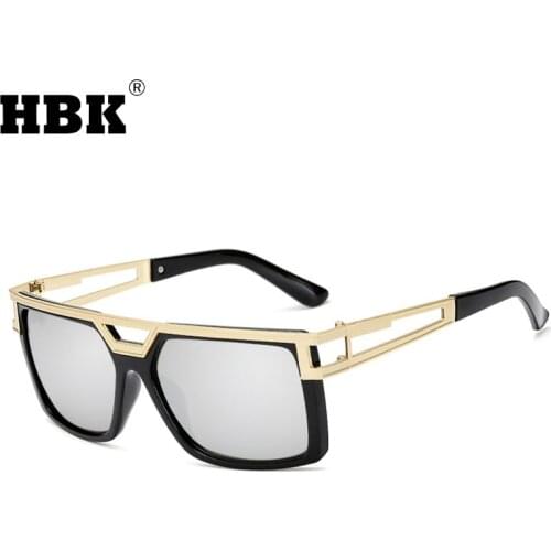HBK Fashion Classic Square Sunglasses Men Retro Style Gradient lens Sun Glasses Male Vintage Driving Oculos De Sol UV400