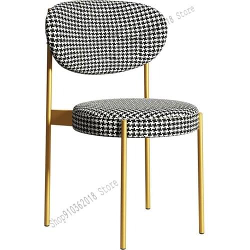 Makeup Stool Light Luxury Back Chair Home Bedroom Girl Ins Net Red Nordic Style Dressing Table Stool Modern Minimalist